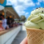 Vanilla Ice Cream and Matcha Ice Cream